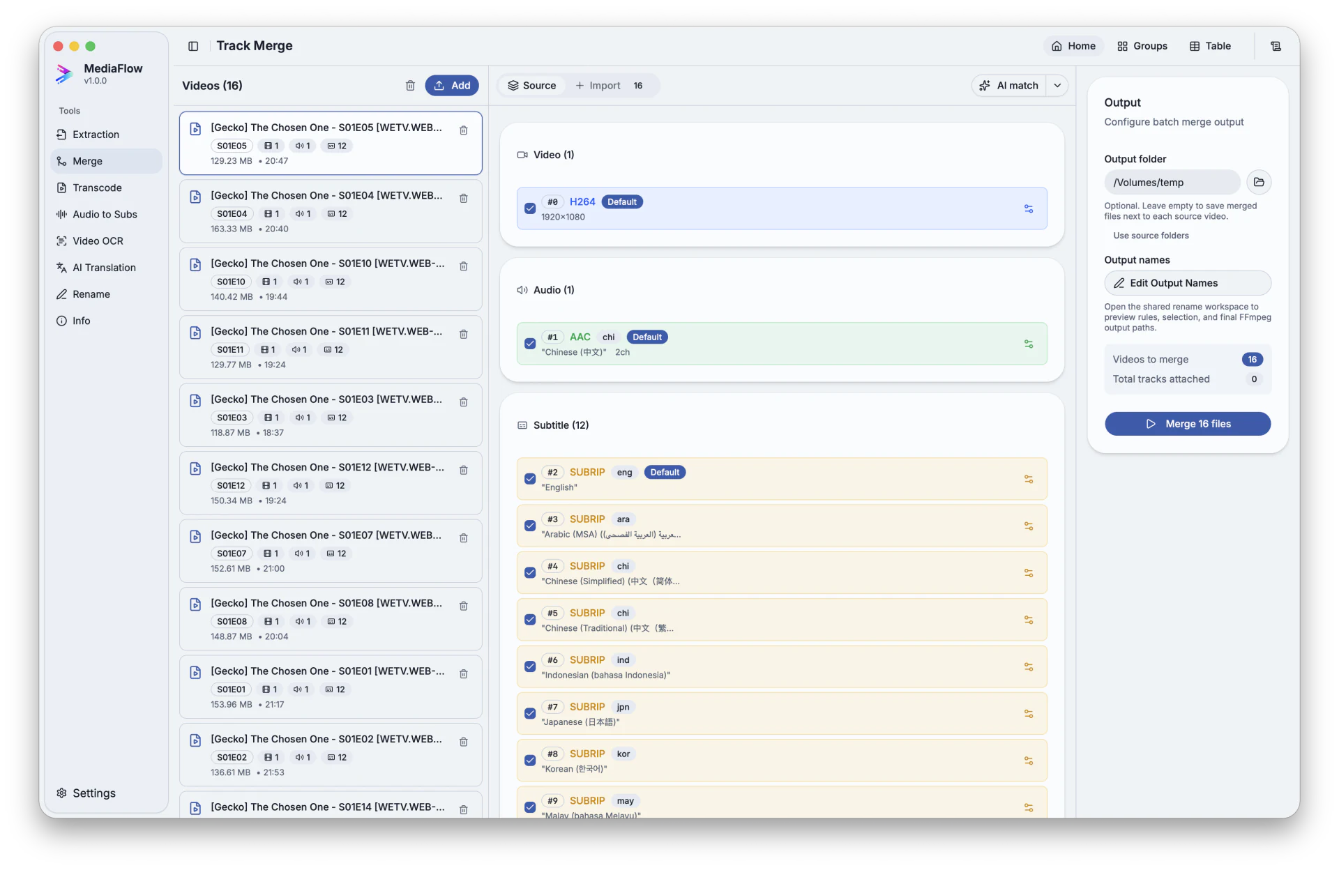Add source videos